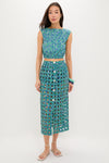 Dark Blue Limes Basket Skirt