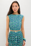 Dark Blue Limes Cinched Top