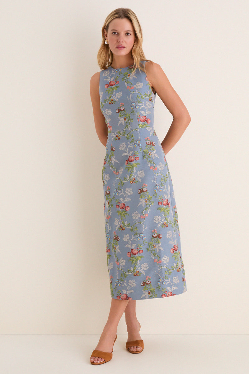 Trellis Bloom Jacquard Manon Dress