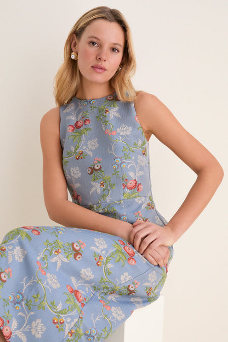 Trellis Bloom Jacquard Manon Dress