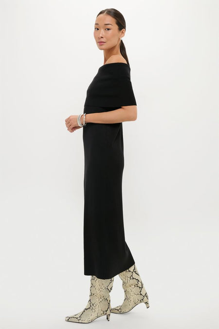 Black Off the Shoulder Sybil Sweater Dress