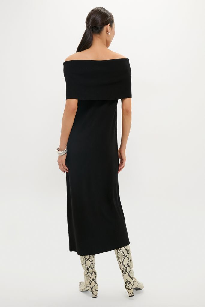Black Off the Shoulder Sybil Sweater Dress