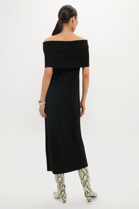 Black Off the Shoulder Sybil Sweater Dress