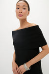 Black Off the Shoulder Sybil Sweater Dress