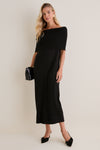 Black Off the Shoulder Sybil Sweater Dress