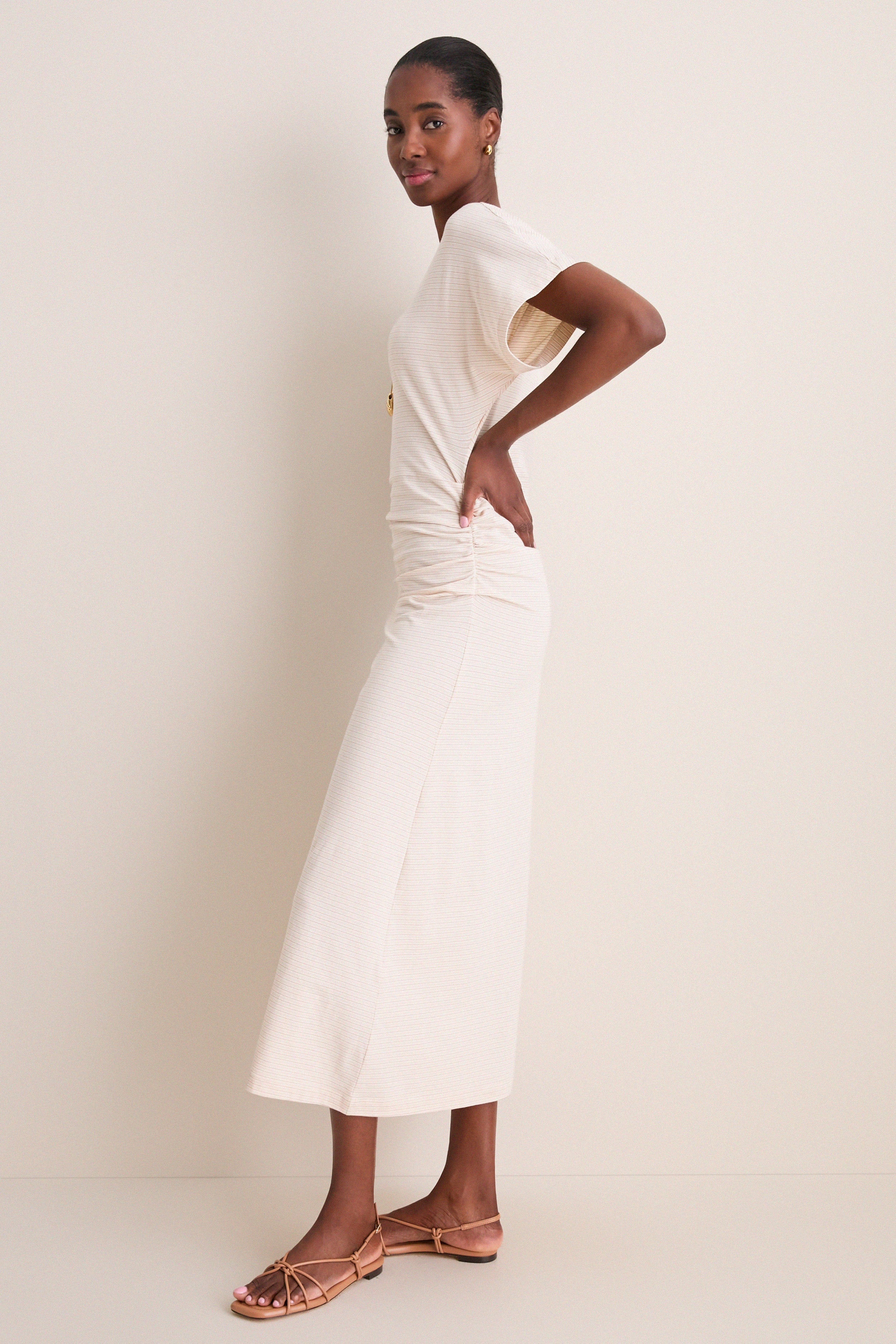 Tuckernuck Cream Stripe Jersey Cassia Dress Cream Stripe / S
