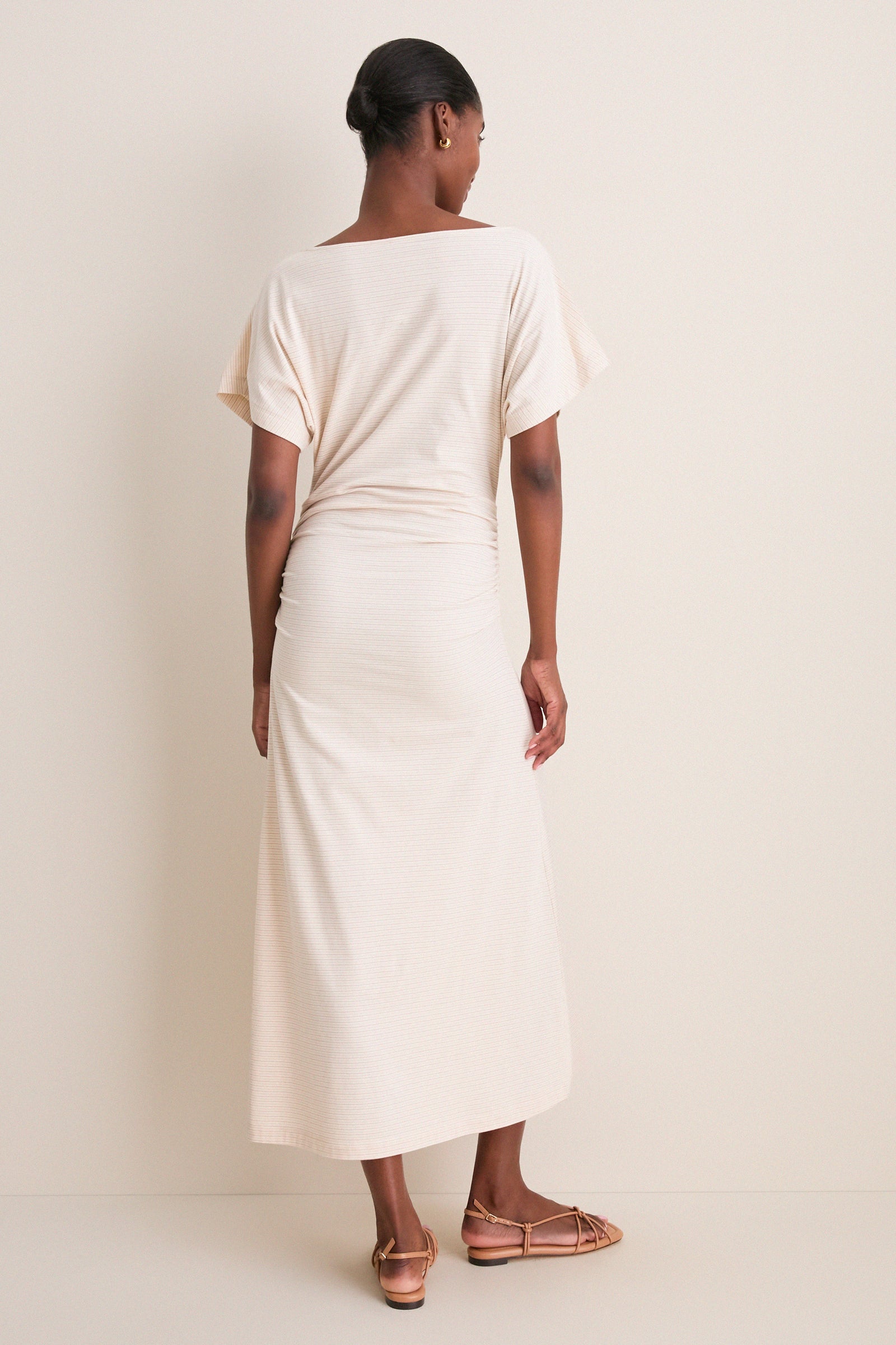 Cream Stripe Jersey Cassia Dress