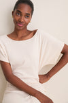 Cream Stripe Jersey Cassia Dress