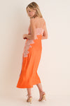Vivid Orange with Pale Blush Lace Lou Dress