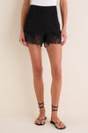 Black Lace Trim Pipa Shorts