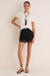 Black Lace Trim Pipa Shorts