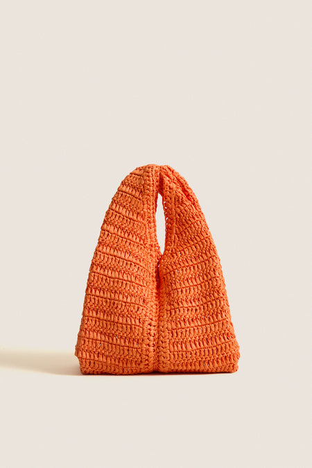 Persimmon Simone Raffia Bag