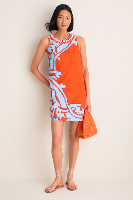 Persimmon Simone Raffia Bag