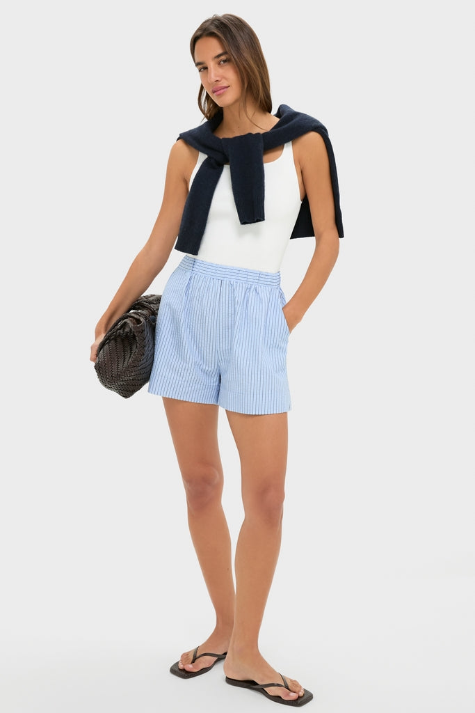 Blue Stripe Seersucker Lane Shorts