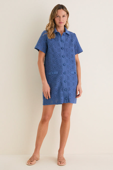 Allure Eyelet Tile Jeanine Shift Dress