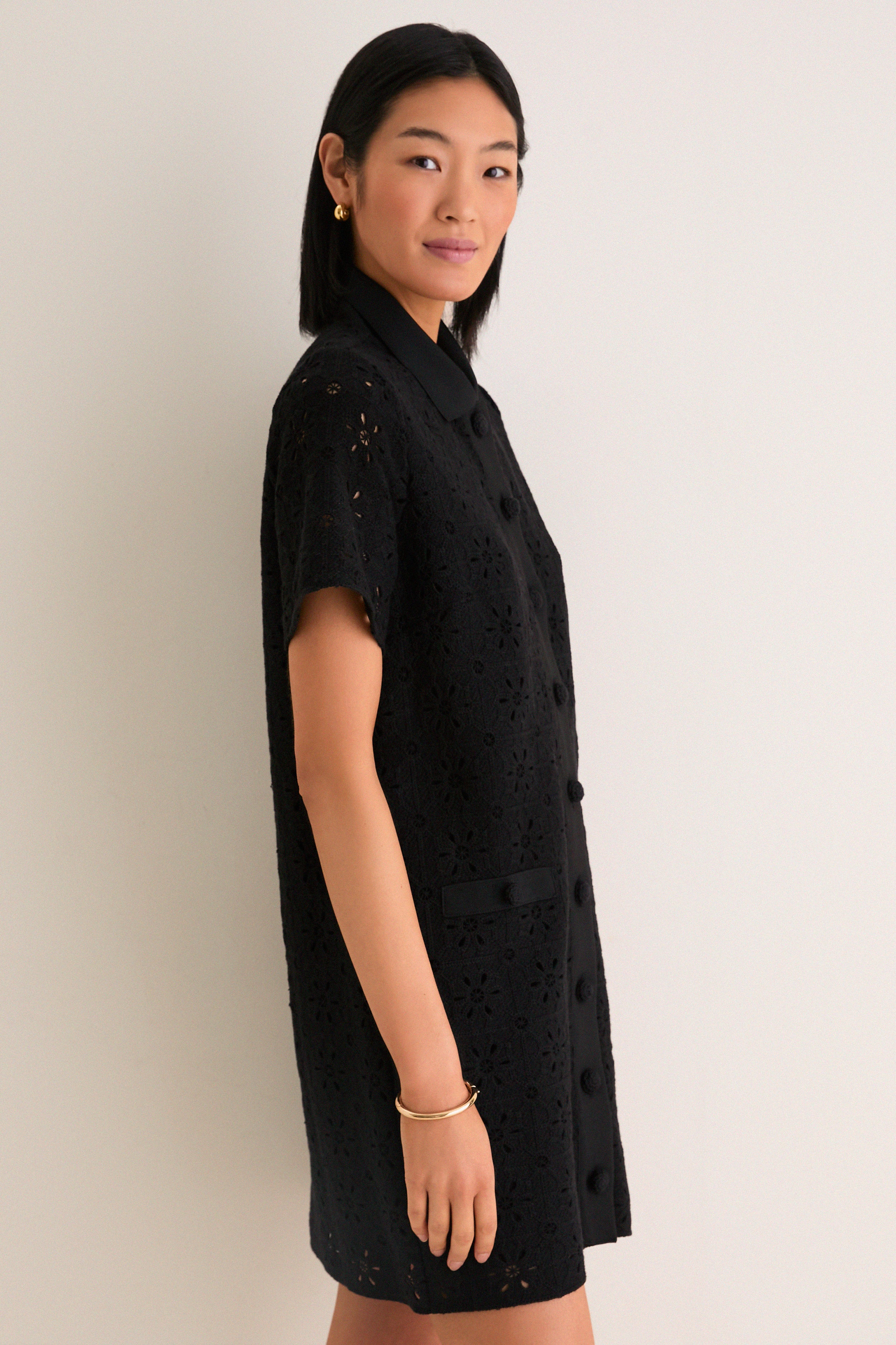 Noir Crochet Tile Jeanine Shift Dress | Tuckernuck