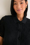 Noir Crochet Tile Jeanine Shift Dress
