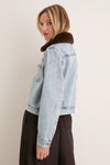 Fur Collar Sherwood Denim Jacket