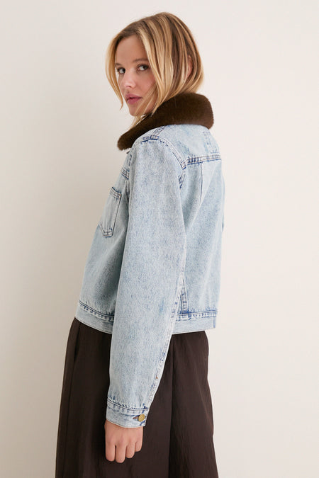 Fur Collar Sherwood Denim Jacket