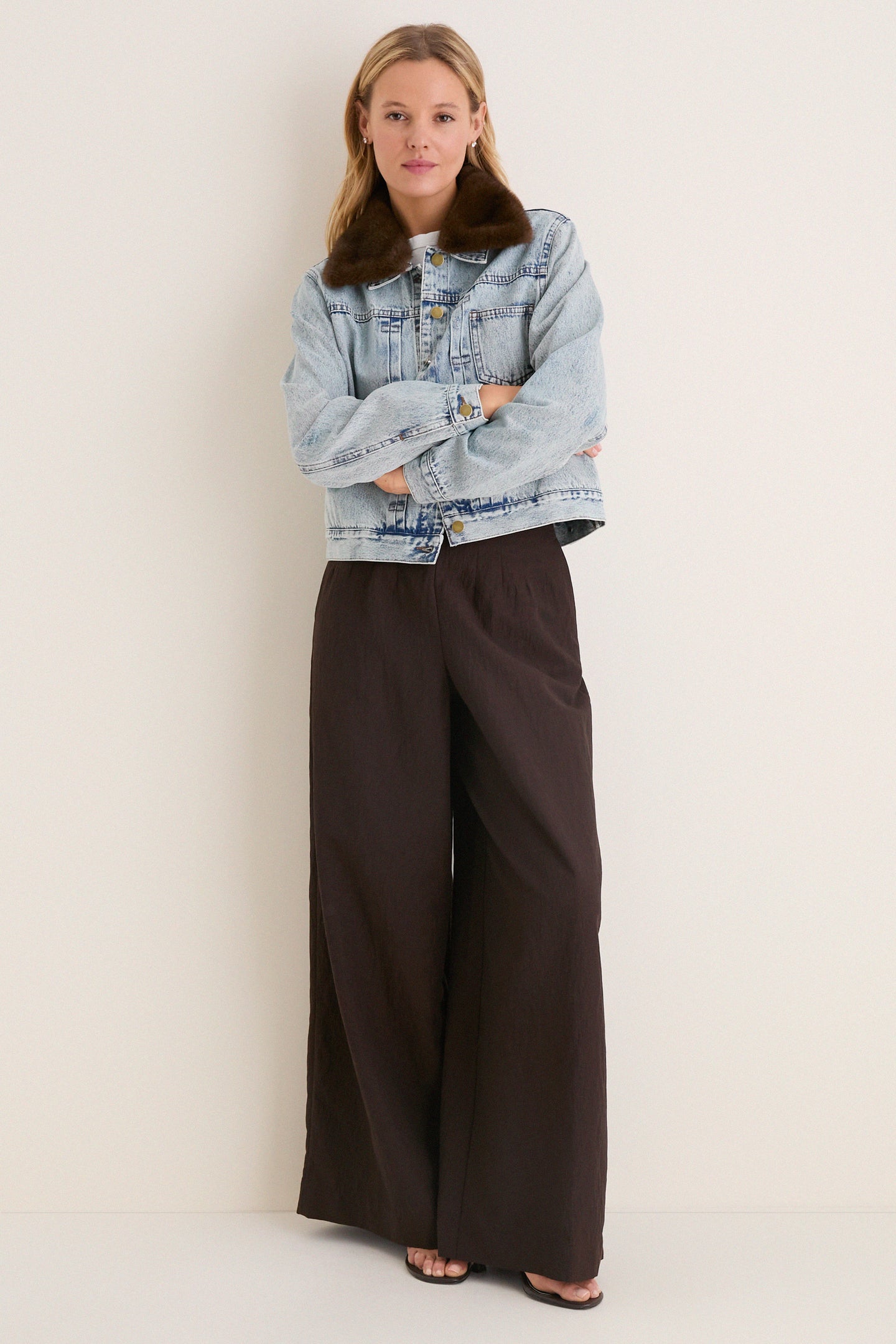 Fur Collar Sherwood Denim Jacket