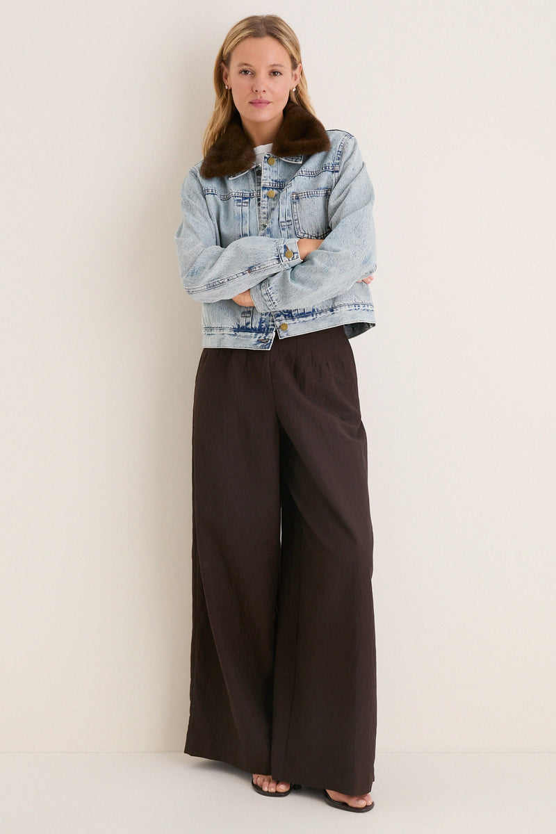 Fur Collar Sherwood Denim Jacket