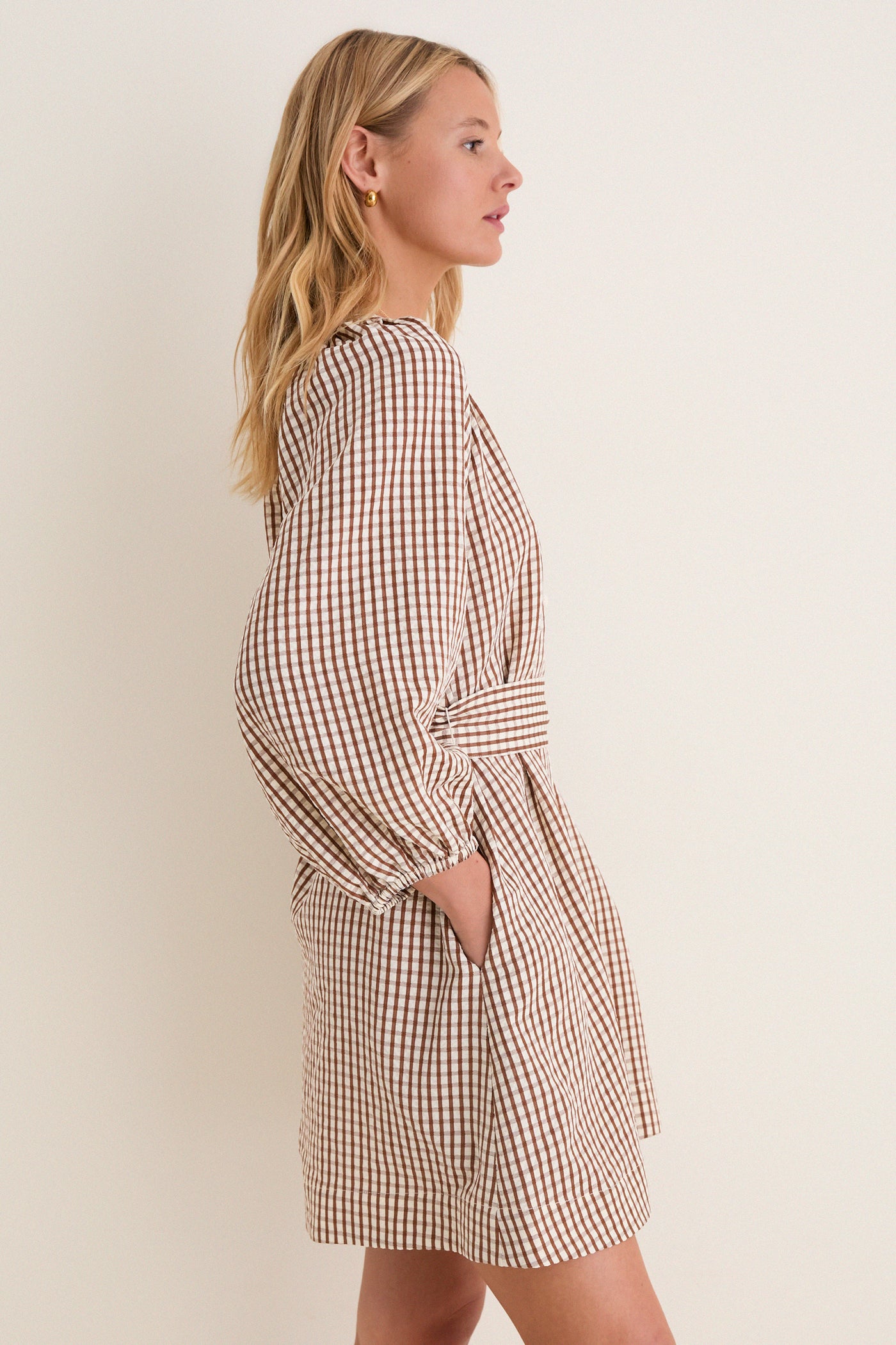 Brown Gingham Harlow Dress