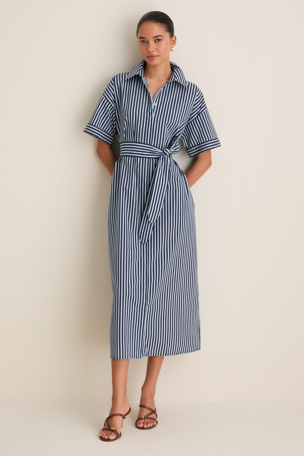 Navy and Light Blue Stripe Zacara Dress | Pomander Place Navy and Light Blue Stripe Zacara Dress | Pomander Place