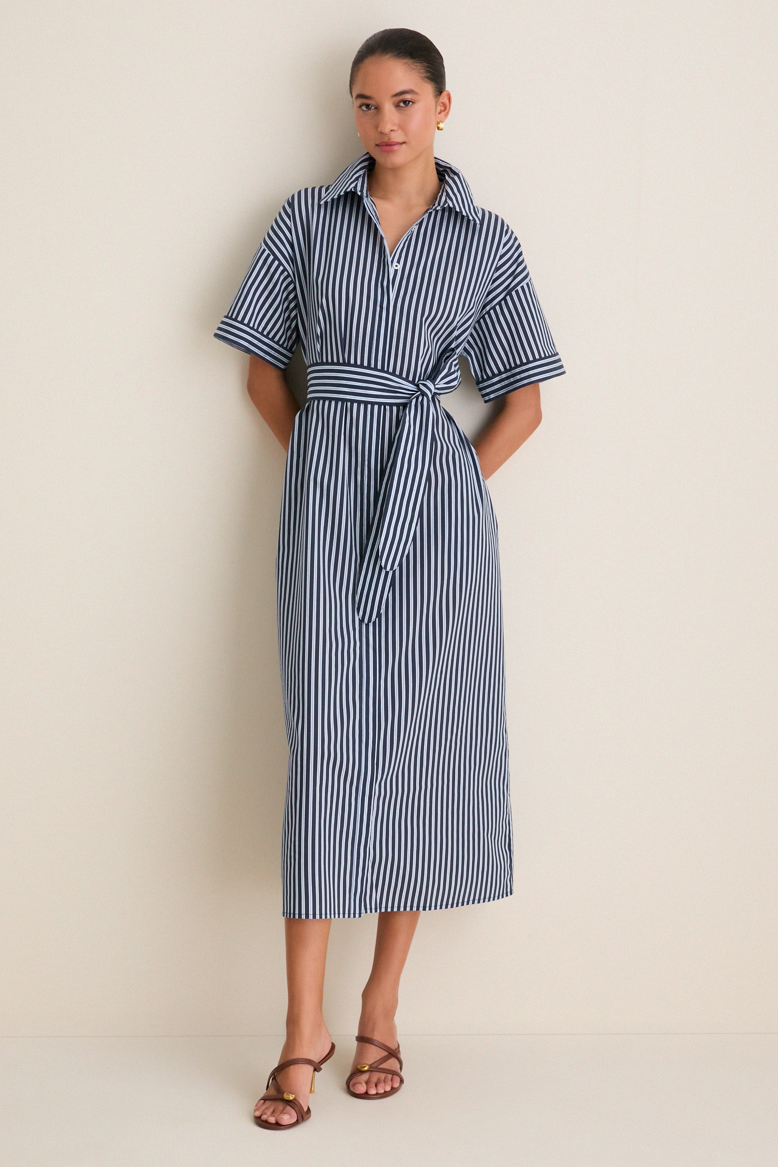 blue dress for baby girl Belle Breton Stripe Jersey Dress
