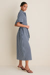 Navy and Light Blue Stripe Zacara Dress