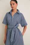 Navy and Light Blue Stripe Zacara Dress