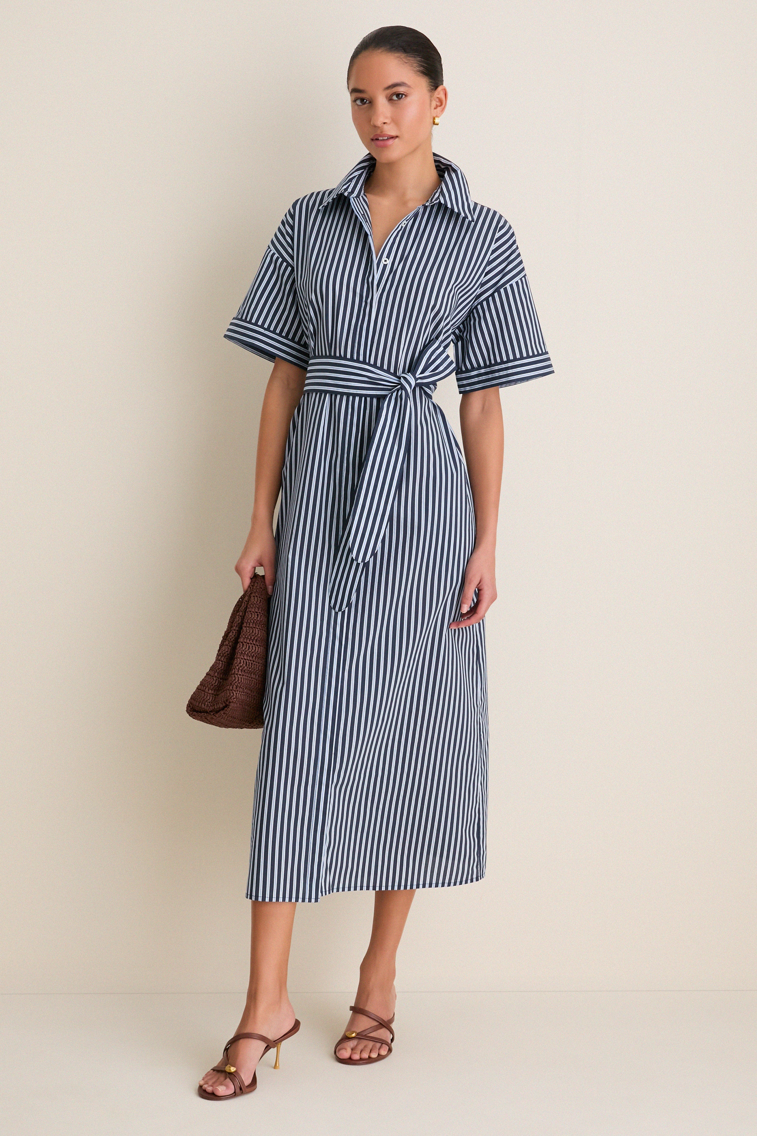 Navy and Light Blue Stripe Zacara Dress | Pomander Place
