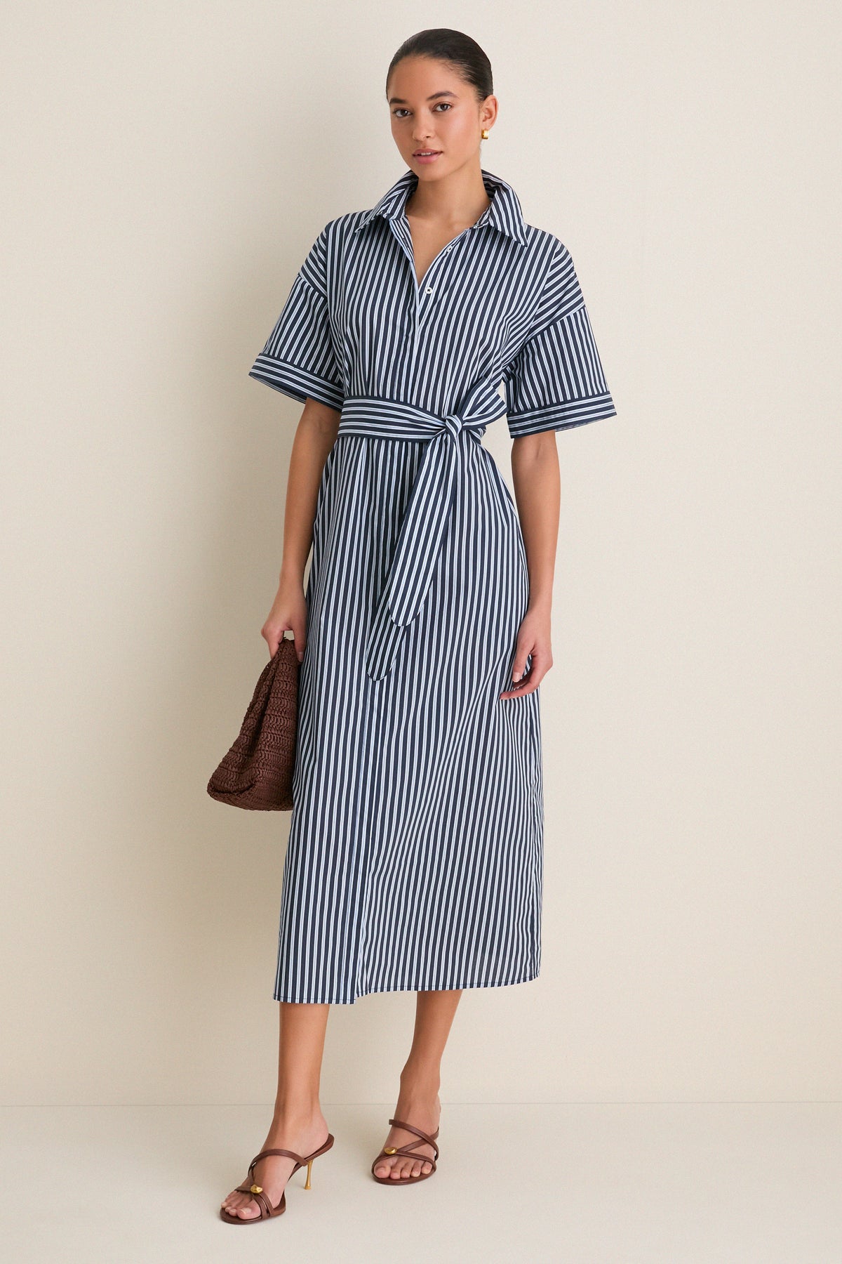 Navy and Light Blue Stripe Zacara Dress | Pomander Place Navy and Light Blue Stripe Zacara Dress | Pomander Place