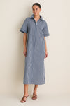 Navy and Light Blue Stripe Zacara Dress