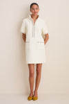 Pearl White Tweed Embellished Ophelia Dress