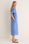 Blue Indigo Stripe Reina Dress