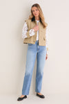 Khaki with Lace Sleeves Clarisse Jacket