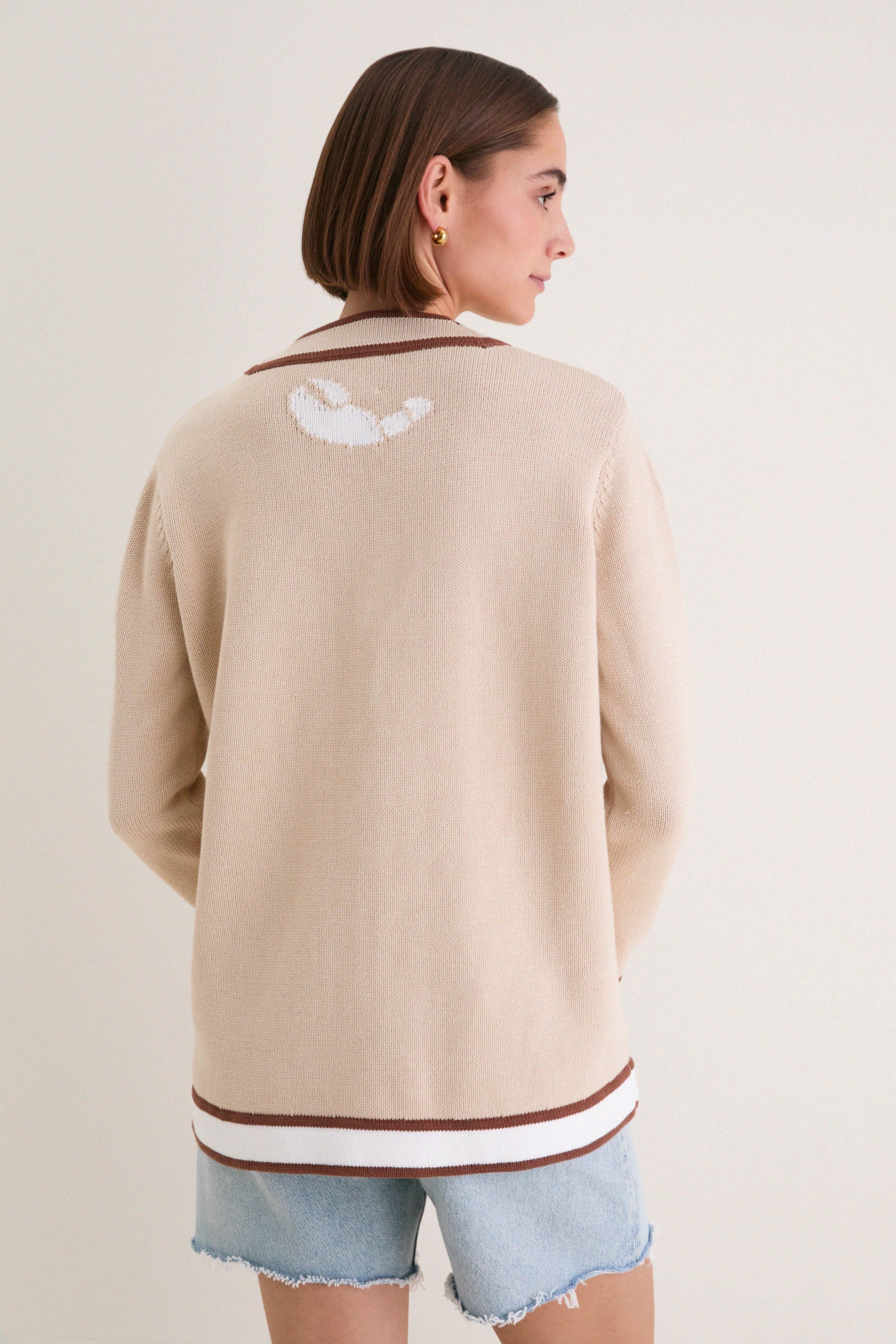 Sandstone Cotton Lobster Lauren Cardigan | Tuckernuck