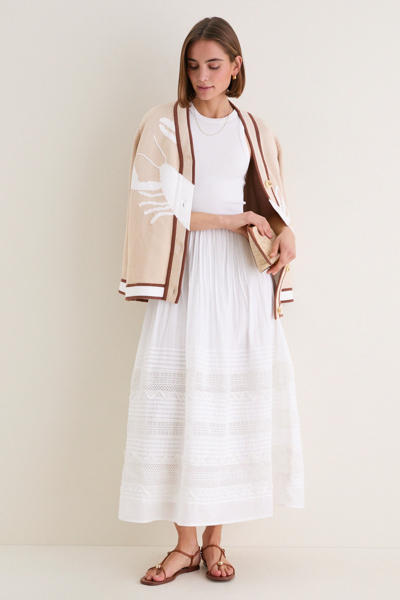 Sandstone Cotton Lobster Lauren Cardigan