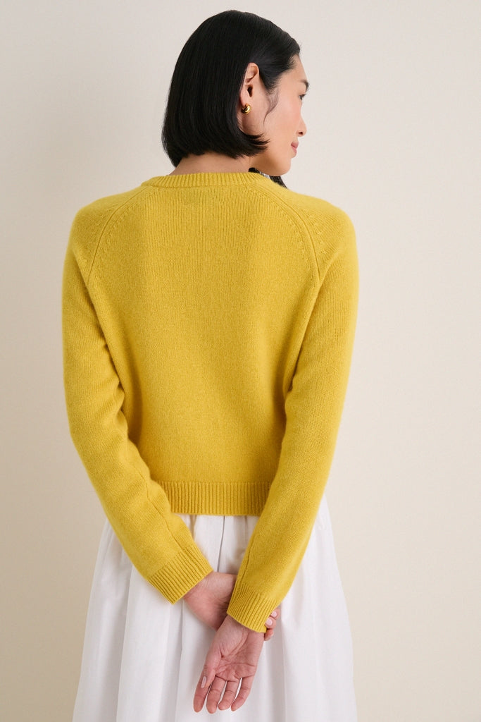 Marigold Cashmere Knot Button Phoebe Cardigan