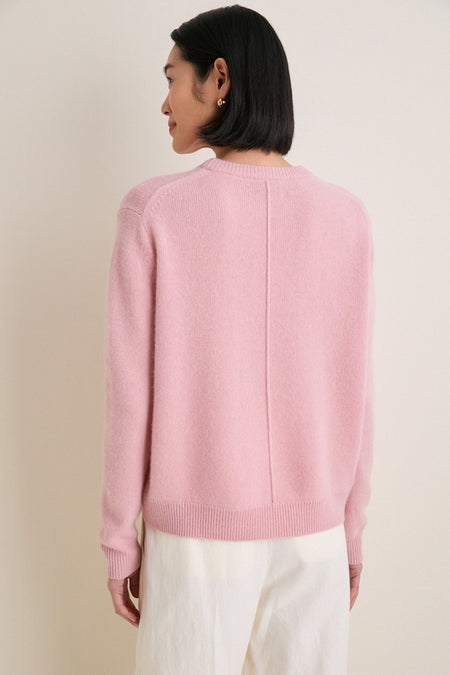Powder Pink Cashmere Boyfriend Bodie Crewneck