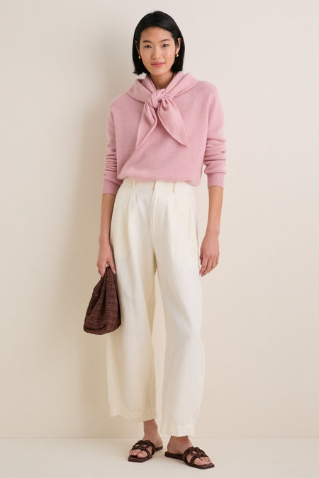 Powder Pink Cashmere Boyfriend Bodie Crewneck