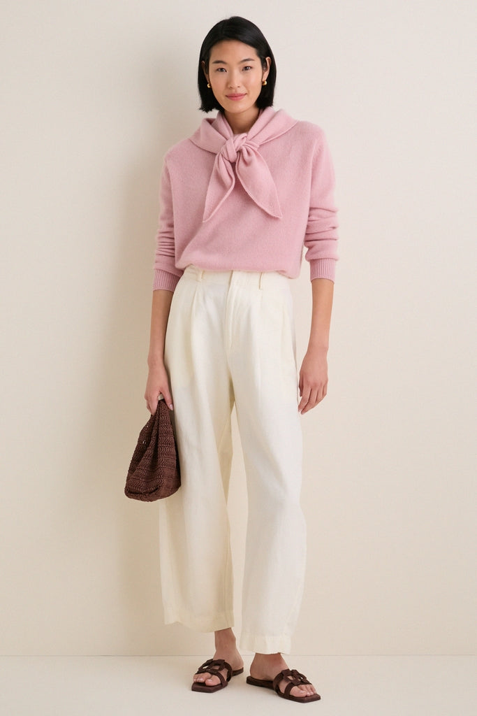 Powder Pink Cashmere Boyfriend Bodie Crewneck
