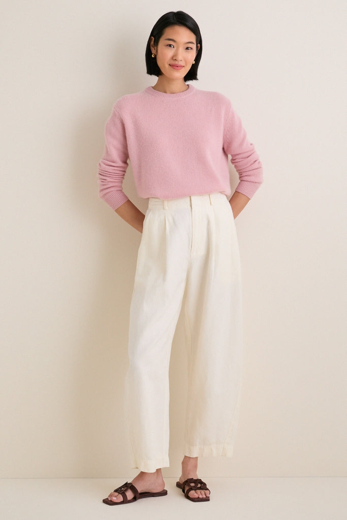 Powder Pink Cashmere Boyfriend Bodie Crewneck