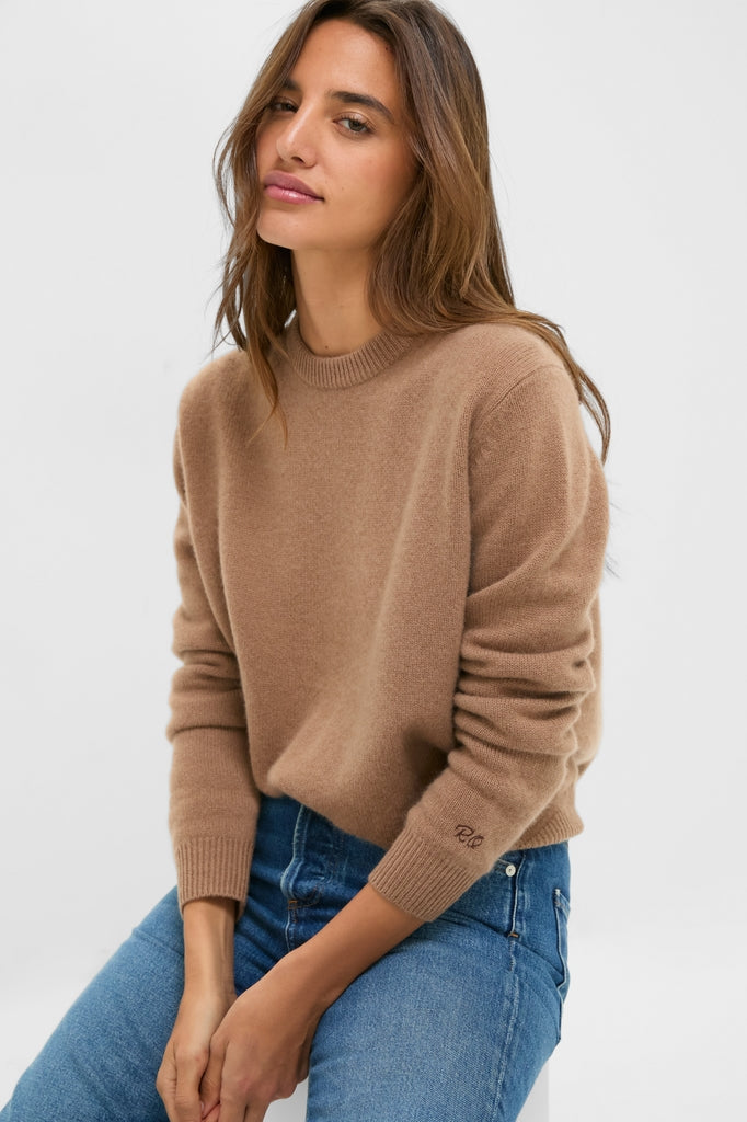 Mocha Cashmere Boyfriend Bodie Crewneck