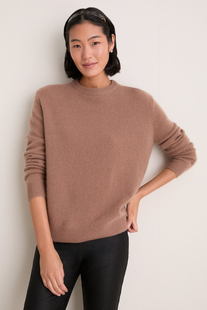 Mocha Cashmere Boyfriend Bodie Crewneck