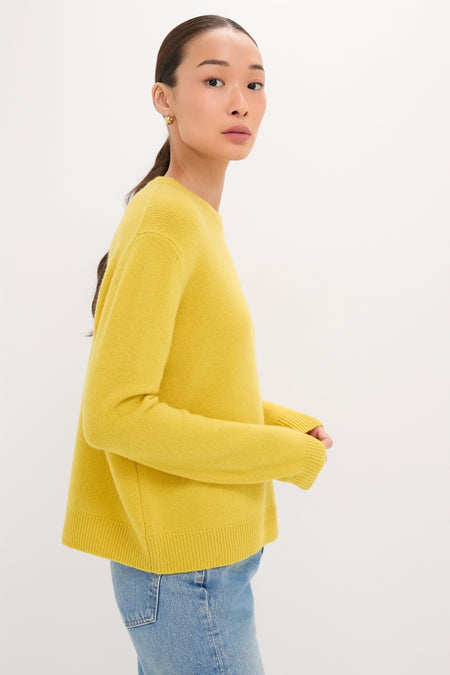 Marigold Cashmere Boyfriend Bodie Crewneck