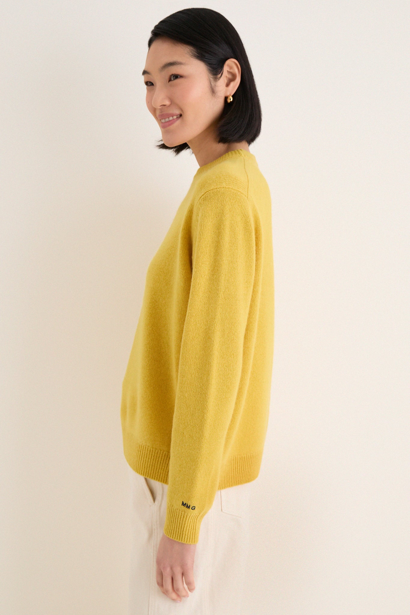 Marigold Cashmere Boyfriend Bodie Crewneck