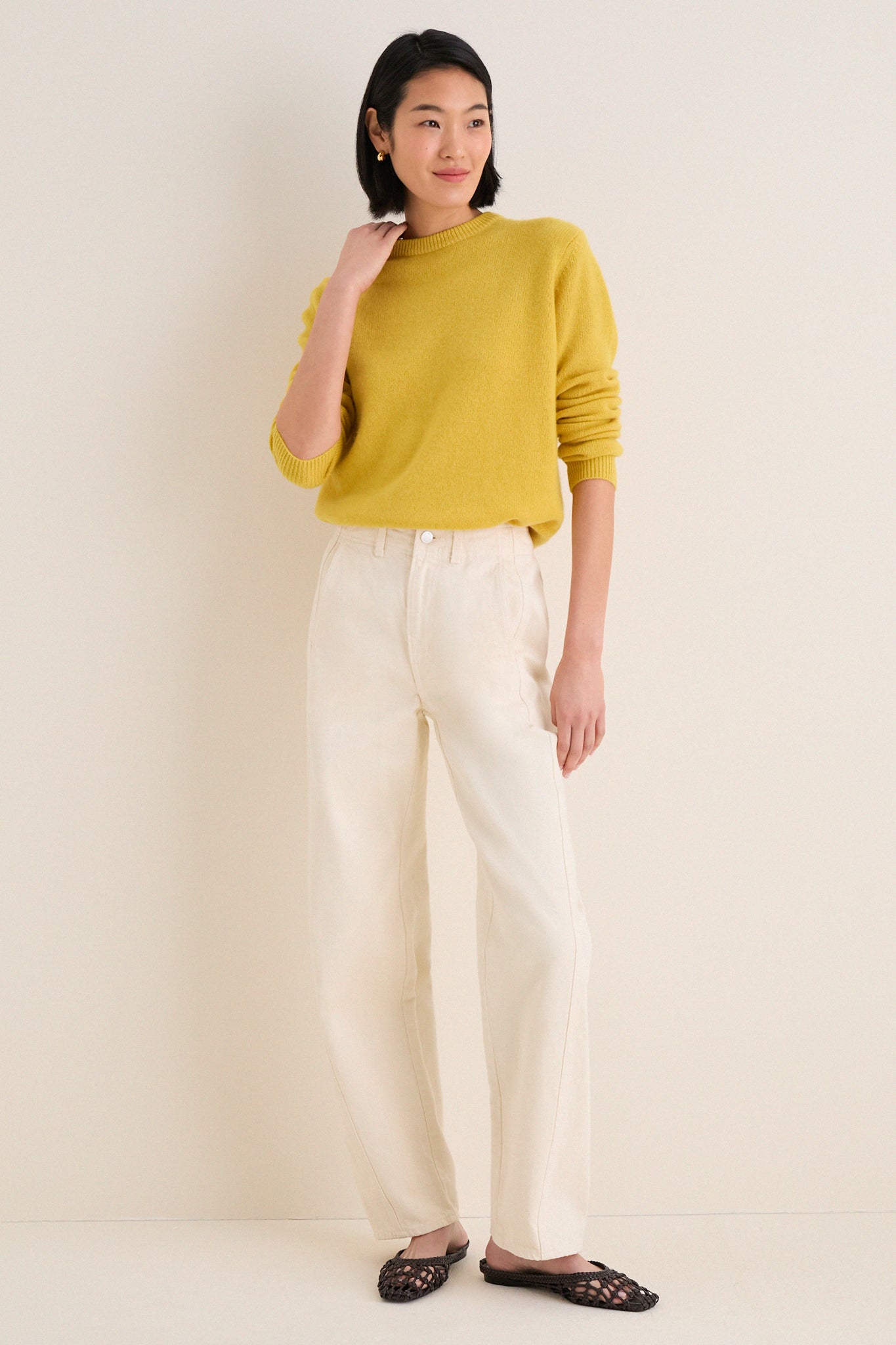 Marigold Cashmere Boyfriend Bodie Crewneck