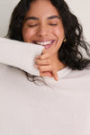 Ivory Cashmere Boyfriend Bodie Crewneck