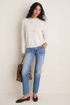 Ivory Cashmere Boyfriend Bodie Crewneck